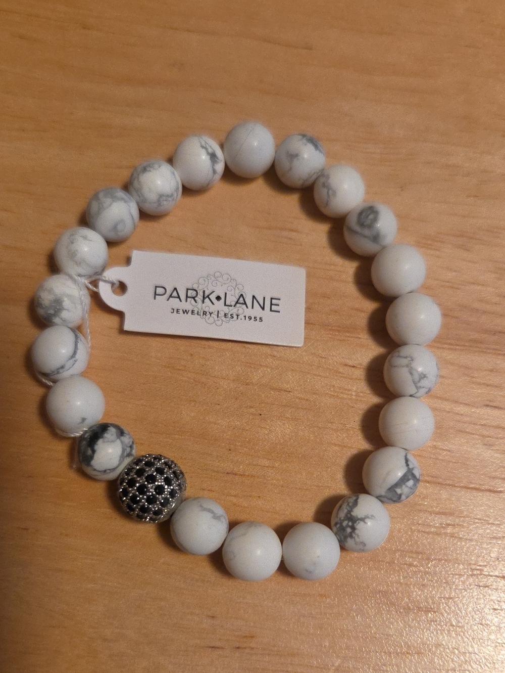 Park Lane White Atlantic Beaded Bracelet with Gunmetal Pave Accent